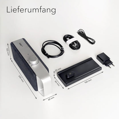 2026 faller Oskar TV Lautsprecher/Soundbar mit Clear Voice (tragbar, kabellos, einfache Bedienung, Aluminiumgehäuse)