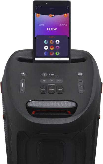 2026 JBL PartyBox 710 - Schwarz – Trag - und rollbarer Bluetooth Party-Lautsprecher mit Lichteffekten – Spritzwassergeschützte, mobile Musikbox