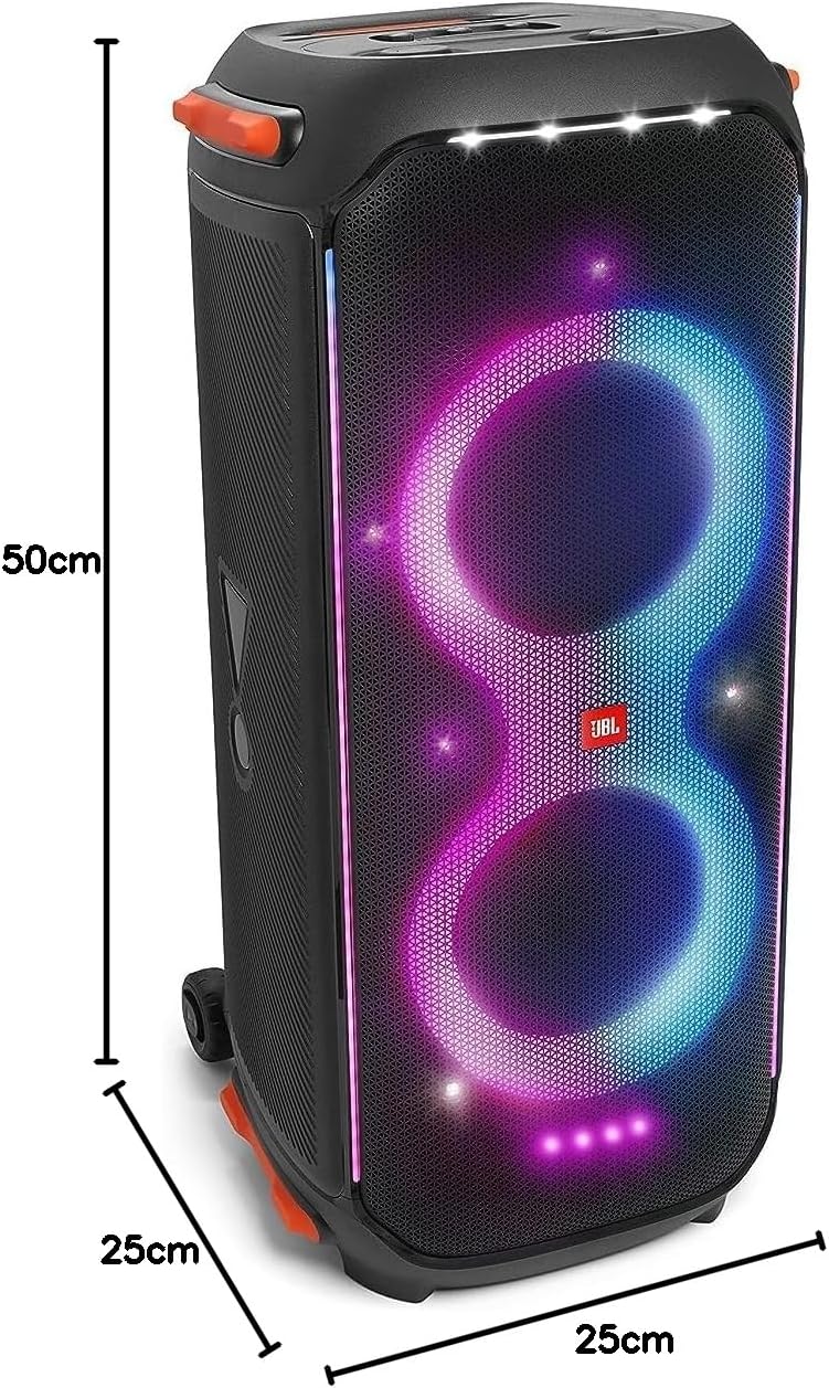 2026 JBL PartyBox 710 - Schwarz – Trag - und rollbarer Bluetooth Party-Lautsprecher mit Lichteffekten – Spritzwassergeschützte, mobile Musikbox