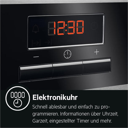 2026 AEG Einbaubackofen – Serie 5 Ringheißluft: Gleichmäßige Garergebnisse auf 3 Ebenen – Pyrolyse Selbstreinigung – 25 Automatikprogramme – LED-Touchdisplay – Schnellaufheizung – Schwarz – BPE53516AB