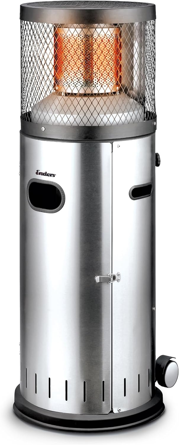 2026 Enders® Terrassenheizer Gas POLO 2.0, Gas-Heizstrahler, Terrassenstrahler mit stufenloser Regulierung, ENDUR Reflektionssystem, Transporträder, Umkippsicherung #5461