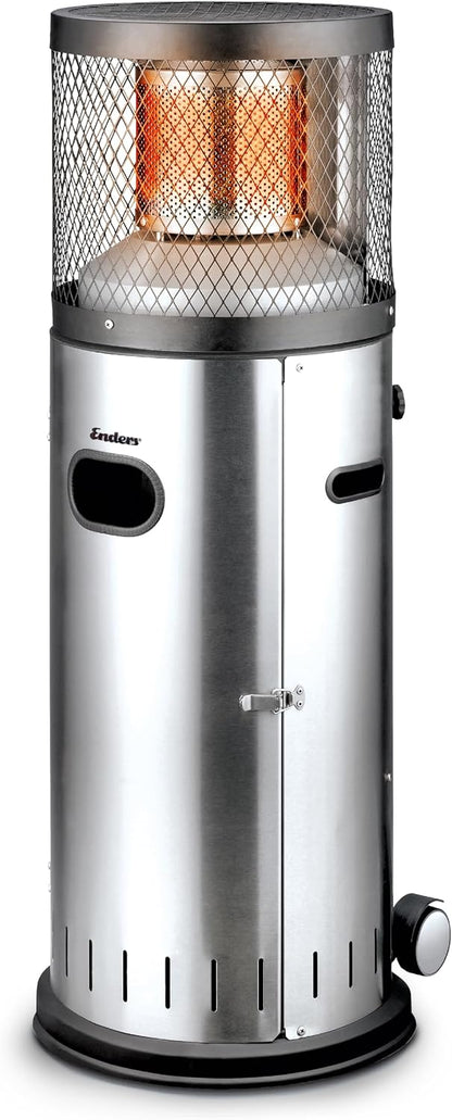 2026 Enders® Terrassenheizer Gas POLO 2.0, Gas-Heizstrahler, Terrassenstrahler mit stufenloser Regulierung, ENDUR Reflektionssystem, Transporträder, Umkippsicherung #5461
