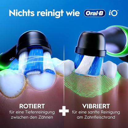 2026 Oral-B iO Series 3 Elektrische Zahnbürste, Doppelpack, Schwarz/Rosa | Inkl. 4 Aufsteckbürsten, GUT GETESTET von STIFTUNG WARENTEST, Electric Toothbrush mit 3 Putzmodi für Zahnpflege