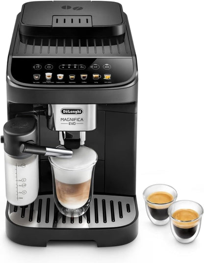 2026 De'Longhi Magnifica Evo ECAM 292.81.B Kaffeevollautomat mit LatteCrema Milchsystem, 7 Direktwahltasten für Cappuccino, Espresso und weitere Kaffeespezialitäten, 2-Tassen-Funktion, Schwarz