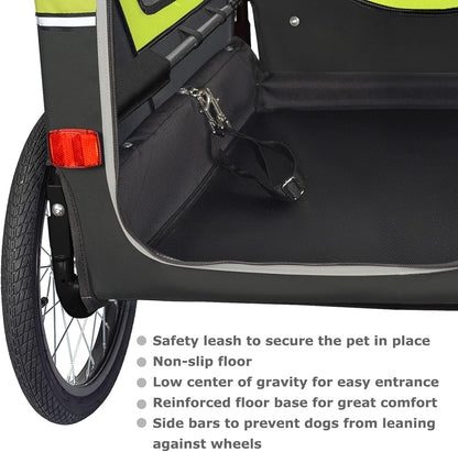 2026 Doggyhut S-Line XL Hundeanhänger & Hundebuggy mit Federung 2 in 1 Hunde Fahrradanhänger Jogger gefedert bis 45 kg