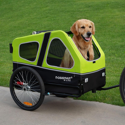 2026 Doggyhut S-Line XL Hundeanhänger & Hundebuggy mit Federung 2 in 1 Hunde Fahrradanhänger Jogger gefedert bis 45 kg