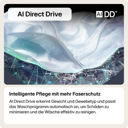 2026 LG F4WV7080, Klasse A, Frontlader-Waschmaschine 8 kg, 1400 U/Min, AI Direct Drive, Wi-Fi, Tiefenreinigung mit Dampf, Groe Kapazitt, TRIPLE A, Auentür aus Sicherheitsglas, 62 x 60 x 85 cm Wei
