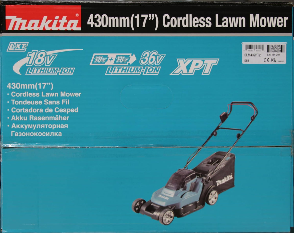 2026 Makita DLM432Z Akku-Rasenmäher 2x18 V (ohne Akku, ohne Ladegerät)