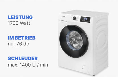 2026 Bomann Waschmaschine 7kg | max. 1400 U/min | 10 Jahre Motor-Garantie | effizienter, leiser & langlebiger Invertermotor | 15 Programme | Endzeitvorwahl | LED-Display | Washing Machine | WA 7175 wei