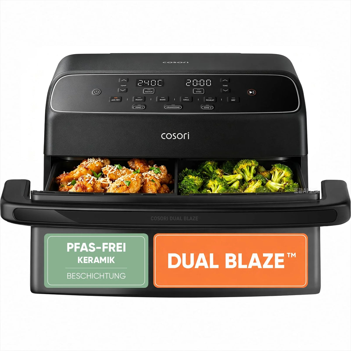 2026 Airfryer Heißluftfritteuse der neuen Generation 2026 mit Dual Blaze Twinfry Compact und NTC Technologie