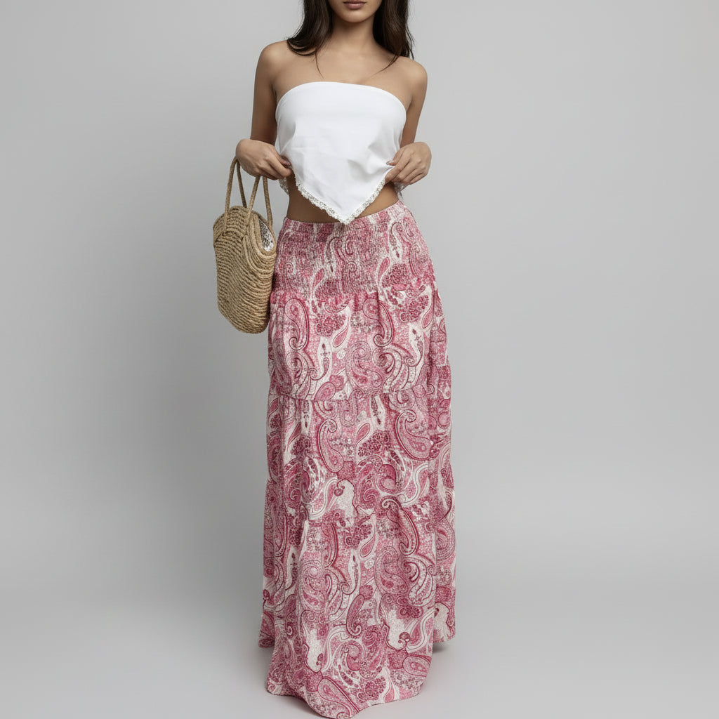 Eleganter Damenrock mit floralem Muster für Sommer