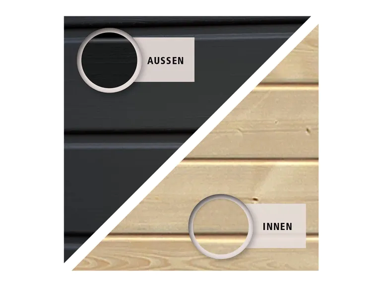 2026 Karibu Gartenhaus »Carlos«, Satteldach, Witterungsschutz, Tür mit 3 Lichtausschnitten