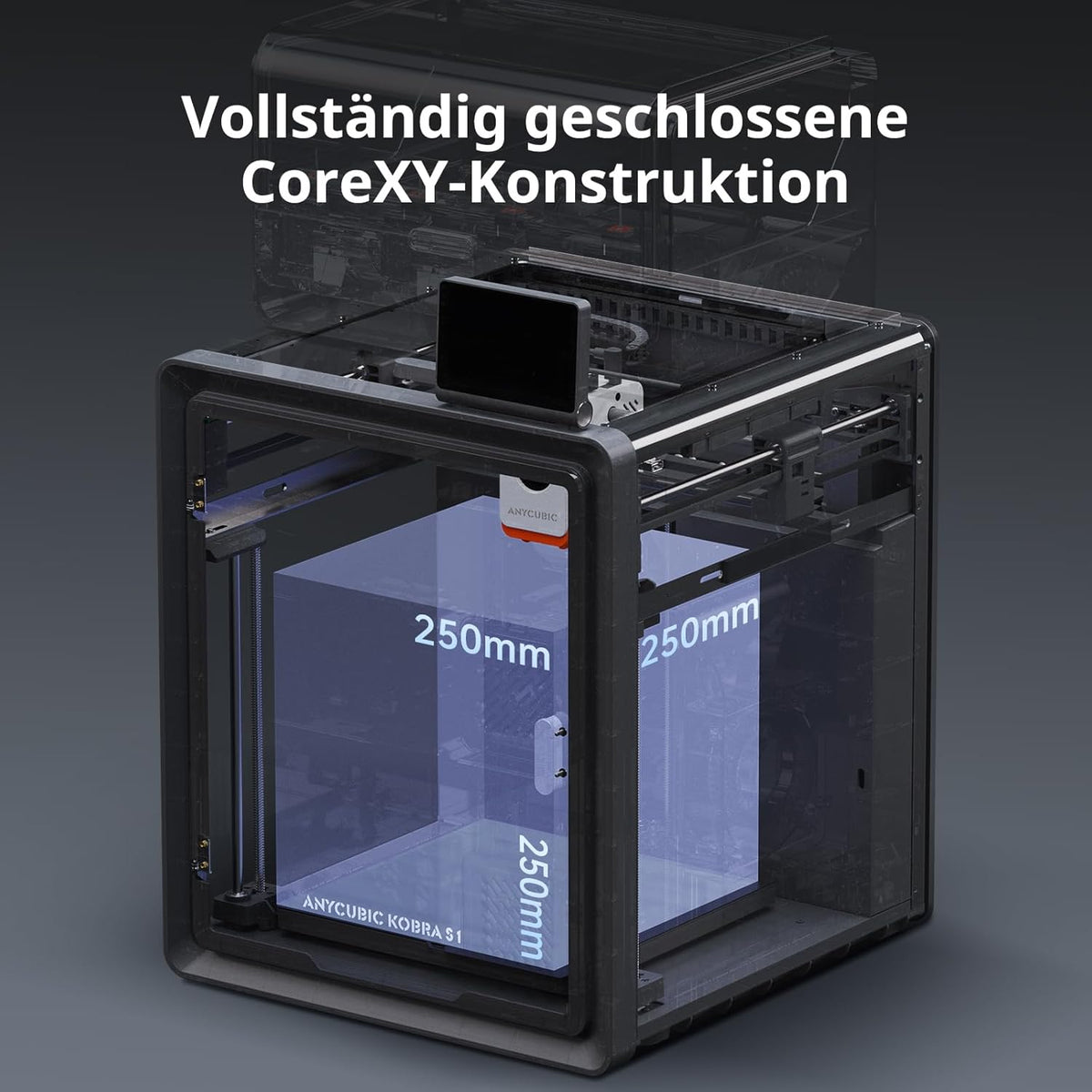2026 Anycubic Kobra S1 Combo 3D-Drucker Mehrfarbig, 600mm/s Hochgeschwindigkeitsdruck, Trocknen beim Drucken, Vollständig Geschlossene CoreXY-Struktur, Druckgröße 250 x 250 x 250 mm