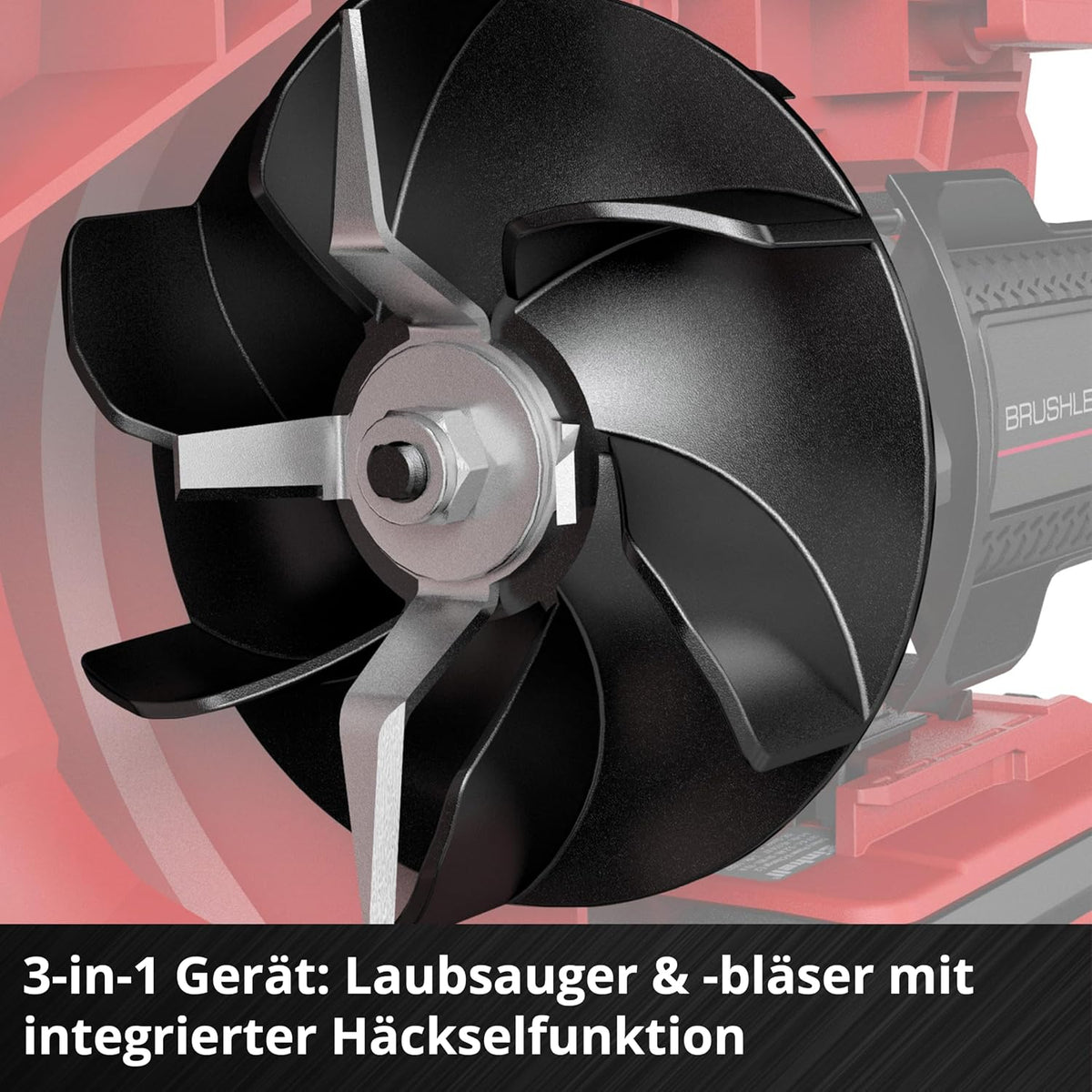2026 Einhell Akku-Laubsauger VENTURRO 18/210 Power X-Change (18 V, Saugleistung 500 m³/h, Fangsack 45 L, Blasfunktion bis 210 km/h, inkl. 4 Ah Akku & Ladegerät) Schwarz,Rot