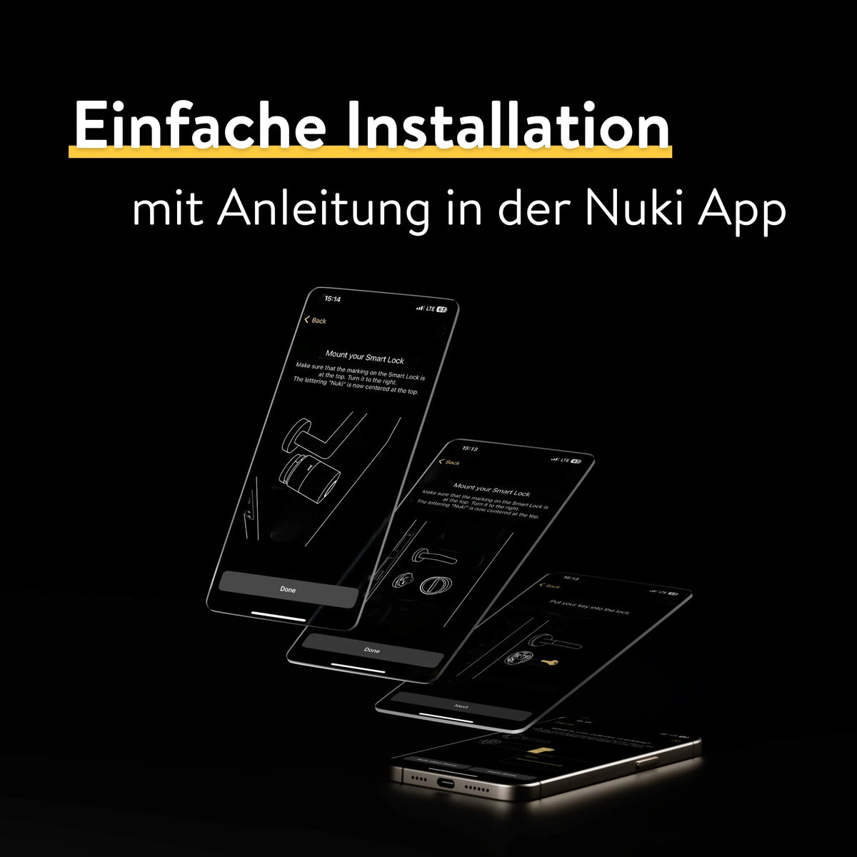 2026 NUKI Smart Lock Pro mit Bluetooth, WLAN und Matter, Fernbedienung per App, einfache Nachrüstung ohne Zylindertausch