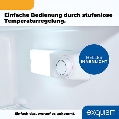 2026 Exquisit Kühlschrank ohne Gefrierfach, Großer Kühlschrank, 5 Ablagen, 242 Liter, Vollraumkühlschrank 143 cm hoch, KS5320-V-H-040E weiss