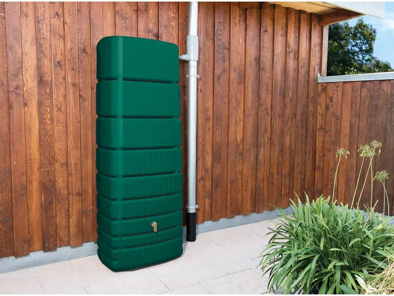 2026 4rain Regentonne »SLIM«, 650 Liter Volumen, inklusive Auslaufhahn und Windsicherung