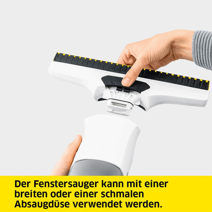 2026 KÄRCHER Akku-Fenstersauger WV 7 Signature Line, Akkulaufzeit: 100 min, LED-Ladezustandsanzeige, 2 Absaugdüsen, Sprühflasche mit 2 Mikrofaserbezügen, Schmutzkratzer, 20 ml Fensterreiniger-Konzentrat