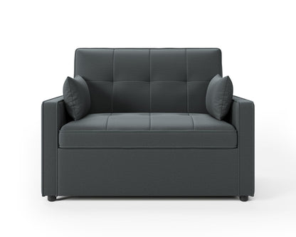 2026 3 in 1 Schlafsofa 186 x 122 cm, Grau, verstellbare Rückenlehne, 12 cm Komfortpolster, Massivholz Metallrahmen