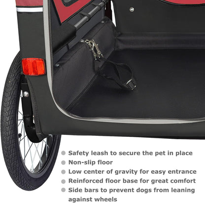 2026 Doggyhut S-Line XL Hundeanhänger & Hundebuggy mit Federung 2 in 1 Hunde Fahrradanhänger Jogger gefedert bis 45 kg