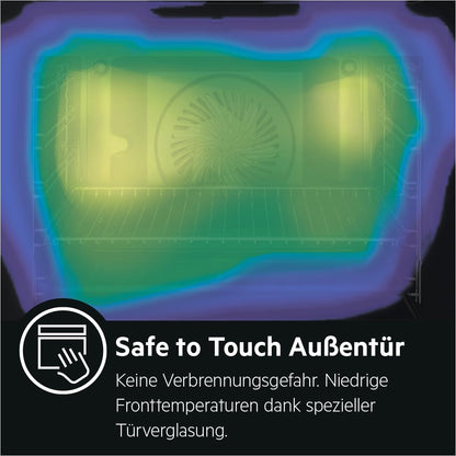 2026 AEG Einbaubackofen – Serie 5 Ringheißluft: Gleichmäßige Garergebnisse auf 3 Ebenen – Pyrolyse Selbstreinigung – 25 Automatikprogramme – LED-Touchdisplay – Schnellaufheizung – Schwarz – BPE53516AB