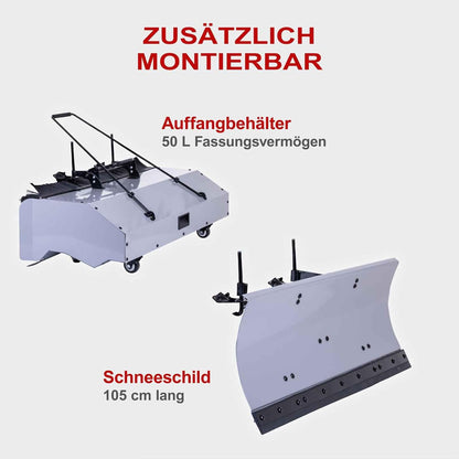 2026 Scheppach Benzin Kehrmaschine - E-Start SC2200PE 4,9 PS - Kehrbreite 100cm | 70L Box | Schneefräse | 3 Vorwärts & 1 Rückwärtsgang | inkl. Auffangbehälter & Schneeschild | Schneeschieber | Schneeräumer