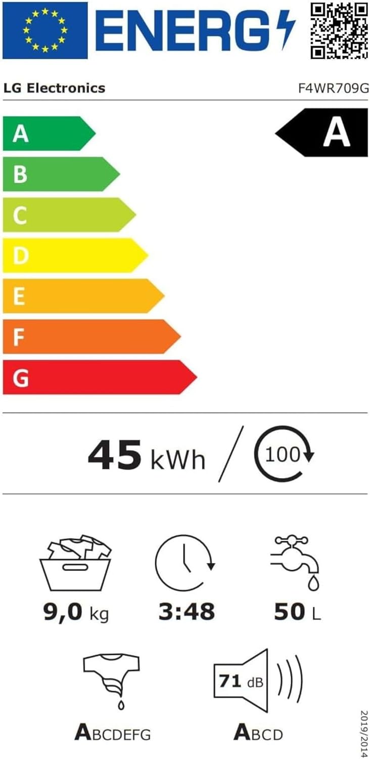 2026 LG F4WV7080, Klasse A, Frontlader-Waschmaschine 8 kg, 1400 U/Min, AI Direct Drive, Wi-Fi, Tiefenreinigung mit Dampf, Groe Kapazitt, TRIPLE A, Auentür aus Sicherheitsglas, 62 x 60 x 85 cm Wei