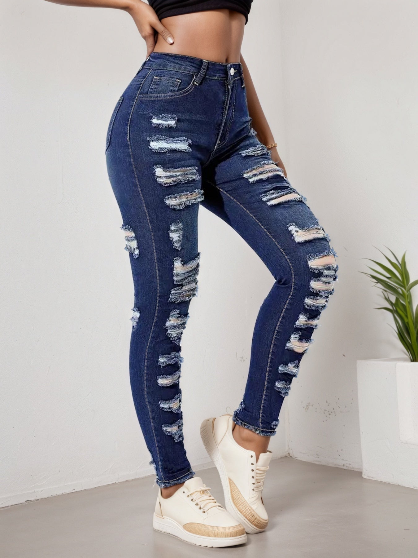 High Stretch Denim Jeans für Damen Slim Fit
