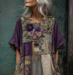 sommer damenbluse mit rosenmuster
