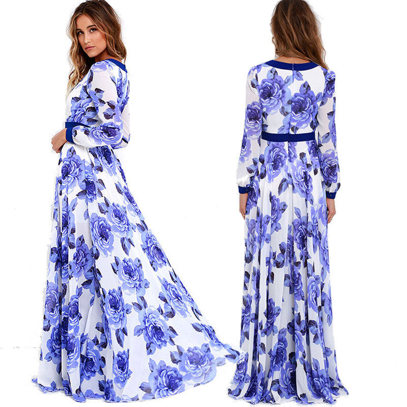 Elegantes Damenkleid mit V-Ausschnitt und langen Ärmeln
