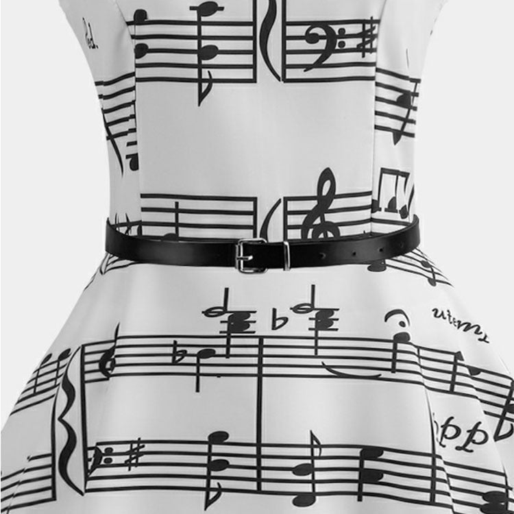 Damen Retro Kleid mit Rundhalsausschnitt

