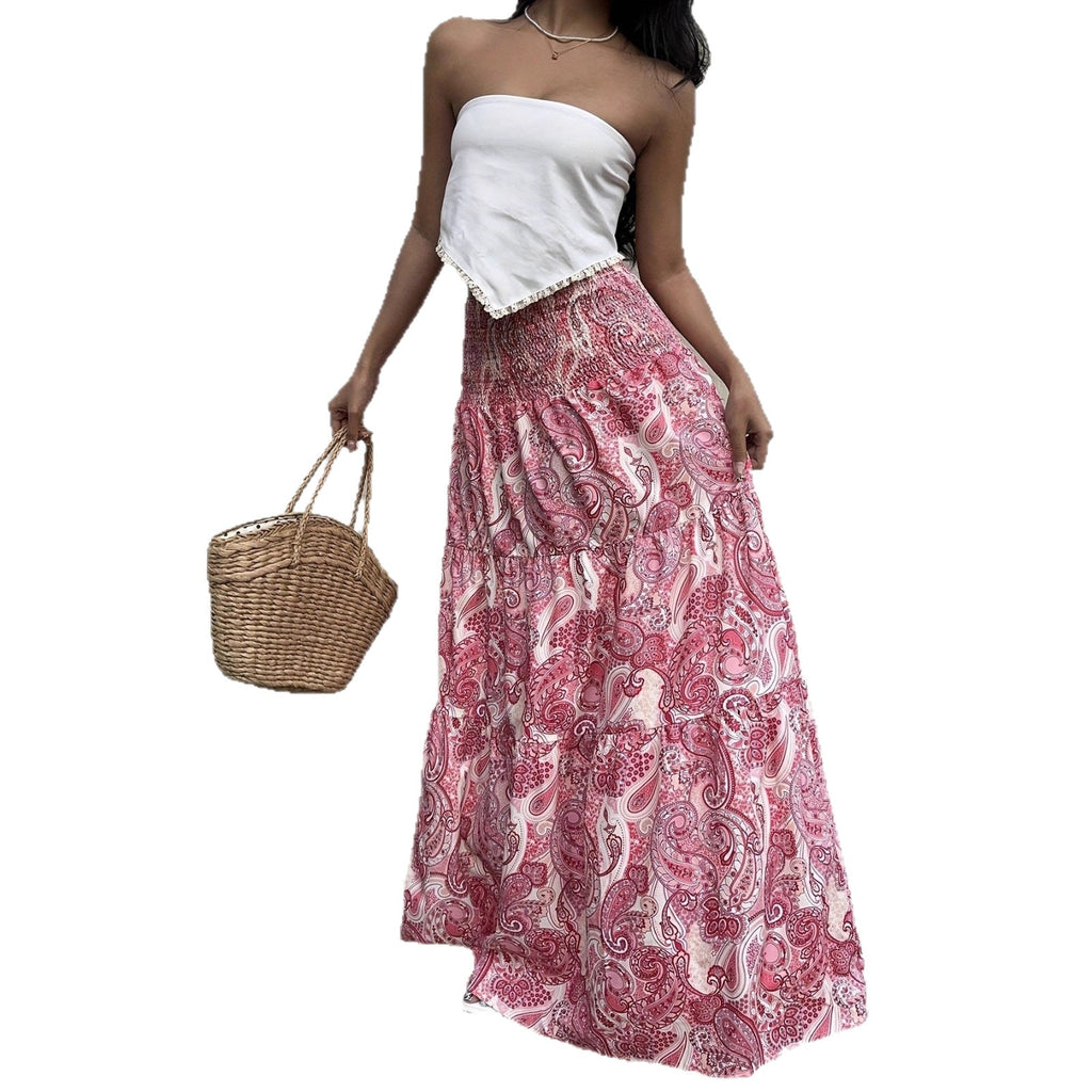 Moderner Midi Damenrock mit Blumenmuster
